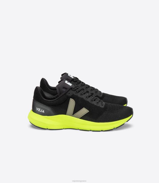 veja marlin lt v-knit black kaki jaune fluo ελλαδα 6L84205 άνδρες