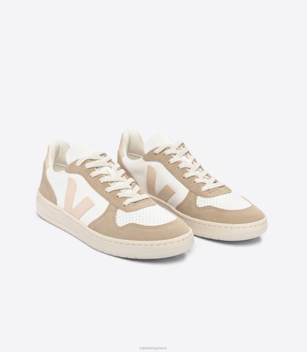 veja v-10 δέρμα χωρίς χρώμιο λευκό σαμπλέ sahara ελλαδα 6L8439 άνδρες