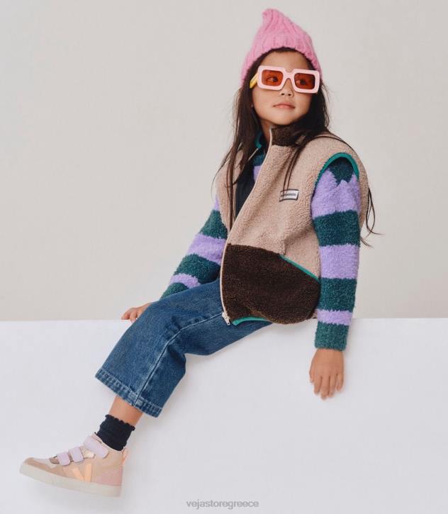 veja v-10 mid suede multico αμύγδαλο ροδάκινο ελλαδα 6L84350 παιδιά