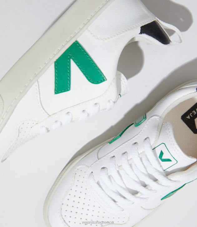 veja v-10 κορδόνια cwl λευκό σμαραγδένιο μαύρο ελλαδα 6L84368 παιδιά