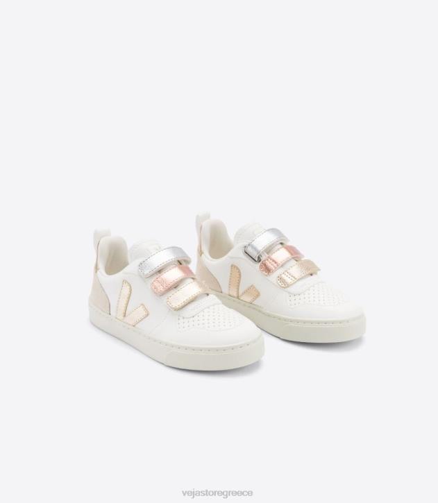 veja v-10 δέρμα χωρίς χρώμιο multico λευκό γυαλιστερό ελλαδα 6L84355 παιδιά