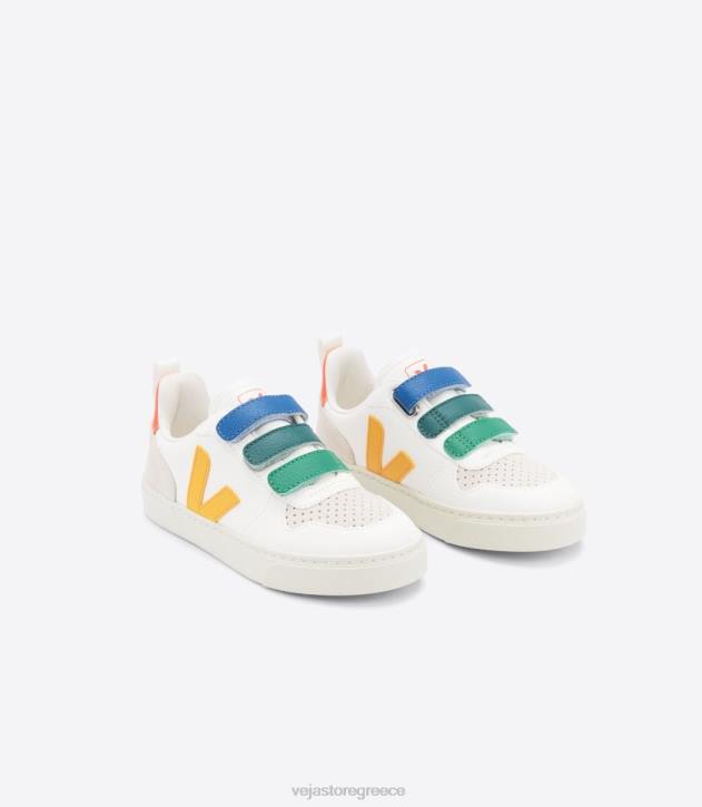 veja v-10 χρωμίου δερμάτινο multico white uso ελλαδα 6L84354 παιδιά